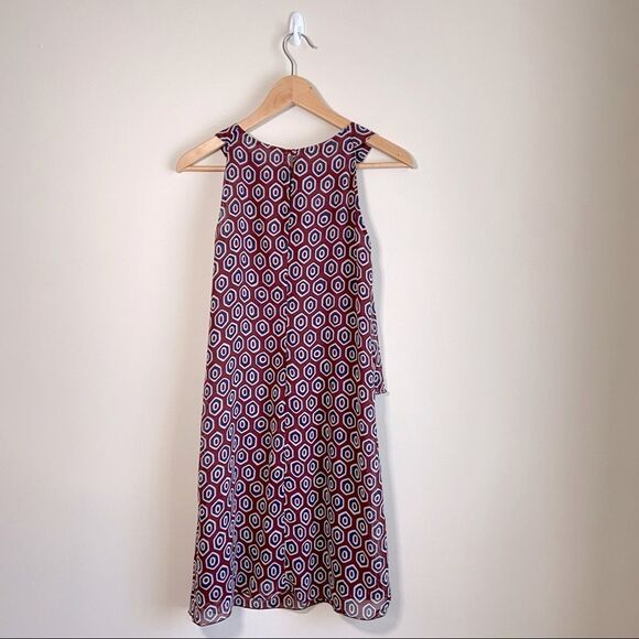 La Fée Maraboutée Sheer Sleeveless Geometric Patterned Dress Size 4 - Picture 2 of 6